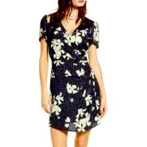 Leith faux wrap mini dress